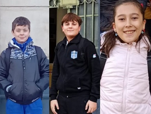 Crespo: Thomás Schulz, Chiara Chapino y Juan Manuel Senger en competencia internacional de Matemática