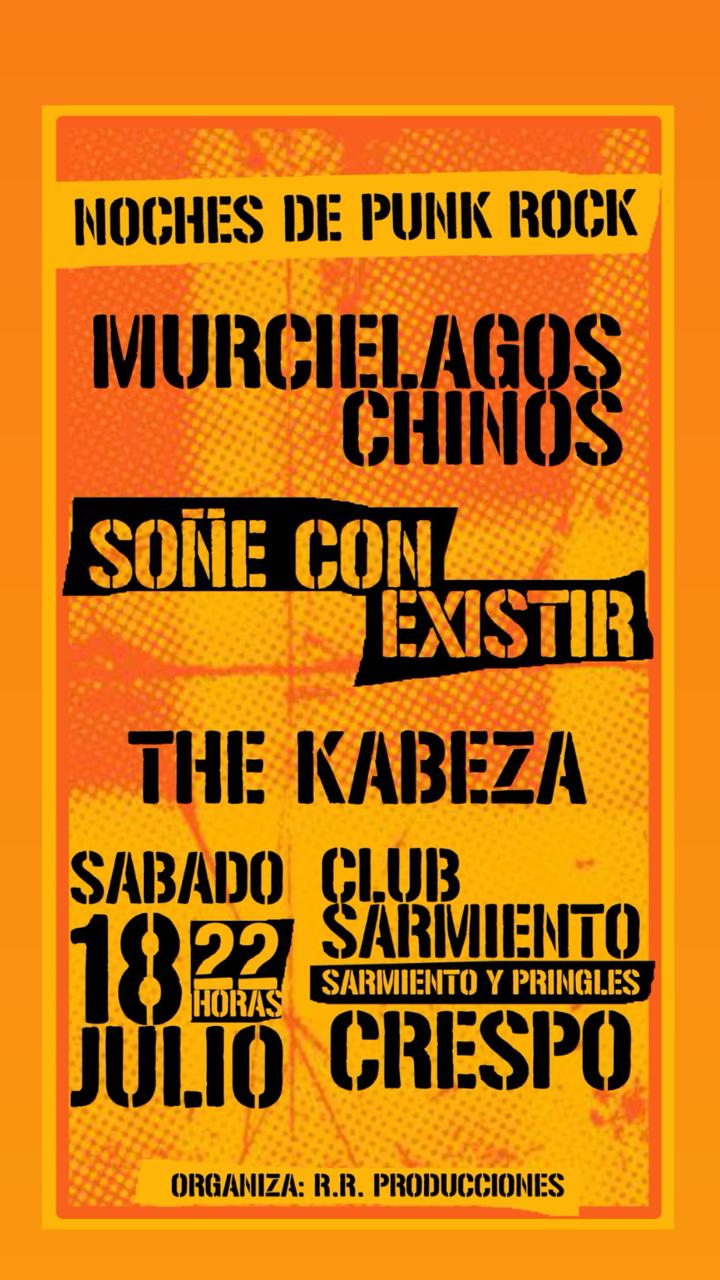 Noches de Punk Rock: tres bandas se presentarán este sábado en Crespo